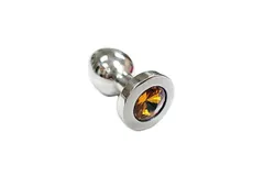 Stainless Smooth Medium Butt Plug YELLOW