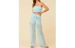 Vintage Havana Crochet Pants In Blue
