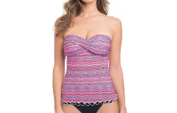 Profile By Gottex Shirred Bandeau Tankini Top In Rio