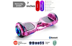 Balance car intelligent two-wheeled children adult mobility two-wheeled somatosensory car bluetooth running lights children electric balance car Suitable for teenagers somatosensory car toys-7 inch luminous wheel starry purple