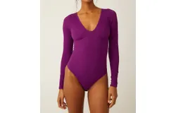 Free People Meg Seamless Vneck Bodysuit In Purple
