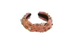 Kidscharm Girl&apos;s Rhinestone And Pearl Headband In Coral