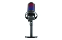 1 Set Recording Microphone Noise Reduction Stable Base Rgb Light Effect Angle Adjustable Usb Touch-mute Condenser