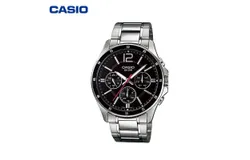 Casio Watch Men&apos;s Business Mechanical Quartz Watch&comma; Black MTP-1374D-1AVDF
