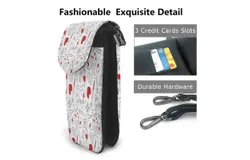 Blood Medical Equipment Pattern Pu Leather Crossbody Phone Bag Card Slots Flip Phone Purse With Adjustable Strap 7&period;6x4&period;9inch