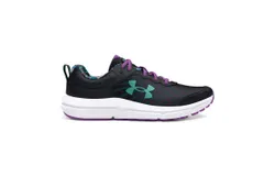 Under Armour Girls&apos; Grade School Assert 10 Print Sneakers In Black&sol;provence Purple&sol;radial Turquoise