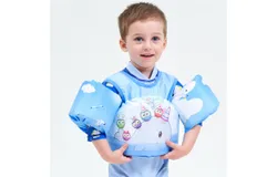 2024 Newest 3 in 1 Pool Float & Arm Bands Boys and Girls&comma; Puddle Jumper Adjustable Sturdy Safety for Infant 1 2 3 4 5 6 Year-The whale with the shoulder strap