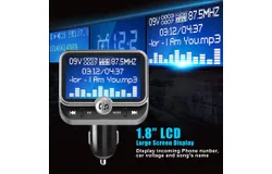 Bluetooth FM Transmitter for Car&comma; Wireless Bluetooth 5&period;0 Radio Adapter Car Kit with Handsfree Calling 2 USB Ports Voltage Detection Support TF Card U-Disk