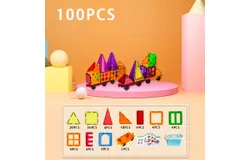 Advanced Enhanced Pack-100 pieces set ※Free storage box – 3D Magnet Building Blocks&comma; Creative Imagination&comma;