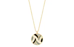 Jessica Elliot Women&apos;s Large Round Enameled "swirl" Pendant Necklace In Vermeil&sol;neutrals