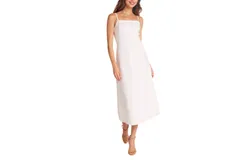 Bella Dahl Fitted Cami Midi Dress In Wht