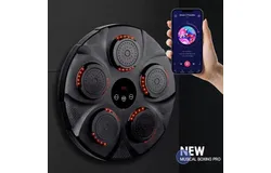 SQTC 17inch Music Boxing Machine Wall Target with LED Smart Punching Machine Boxing Training Equipment USB Charging Home Workout Machine for Indoor Exercise Youth and Adults &lpar;Size &colon; Black&plus;Glaves&rpar;