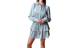 Rareraw Evette Velvet Shirt Dress In Blue