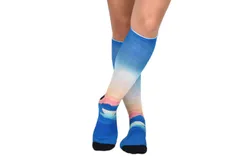 River Valley Pattern CoolMax Socks, Eco-Friendly Colorful Crew Socks Collection for Men & Women