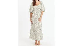 Adelyn Rae Neli Textured Midi Dress In Floral Print