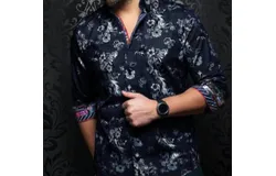 Au Noir Rivera Shirt In Navy In Navy