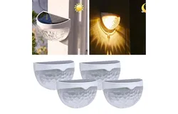 Luces Solares Exterior 4 Paquetes&comma; LED Impermeables Lámpara de Pared Solar&comma; Encendido&sol;apagado Automático Lámpara Solar pared Moderna&comma; Blanco Cálido Luz Solar para Jardín Patio Pasillo Escalera &lpar;blanco&rpar;