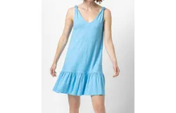 Lilla P Knotted Peplum Dress In Blue
