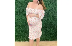 Hello Miz Smocked Midi Dress In Ivory