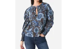 Misa Los Angeles Siena Top In Blue Sunflower