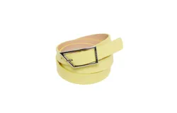 Closed Women&apos;s Soft Italian Leather Belt In Primary Yellow