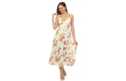Women&apos;s V-Neck Floral Print Maxi Dress