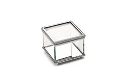 Creative Gifts International Square Glass Box With Hinged Cover In Clear