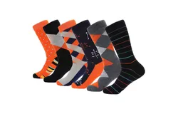 Mio Marino Men&apos;s Retro Collection Dress Socks 6 Pack-Conventional Design-13-15
