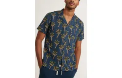 Marine Layer Atlas Textured Shirt In Palm Print