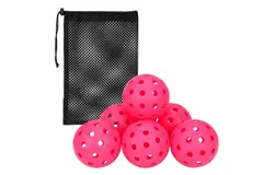 74mm40 hole 26 hole Pickleball Golf hole ball pe material high elastic Wiffle hole ball-rose red 40 holes 6 bags &lbrack;mesh bag&rsqb;