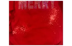 Midwest Tees Women&apos;s Bleached Merry Spangle Sweatshirt In Red