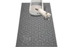 Cat Litter Mat&comma; Litter Trapping Mat Soft on Kitty Paws&comma; Large Litter Box Mat 60&ast;90&ast;0&period;7cm Scatter Control for Cat Litter&comma; Waterproof and Extra Large Litter Box Carpet&period;
