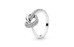 Anillo Pandora Corazones Anudados Brillantes Original 198086Cz &vert; Joyería De Lujo Para Mujer &vert; Ideal Para Regalo Elegante &vert; Compatible Con Charms Pandora