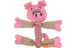 Animal Flathead Tug&sol;Squeak Dog Toy&comma; Pig&semi; Medium