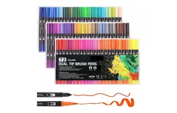 72 Markers Coloring Book for Adult&comma; Dual Brush Marker Pens with Fine and Brush Tip for Kid Adult Artist Drawing Coloring Journaling Lettering Calligraphy