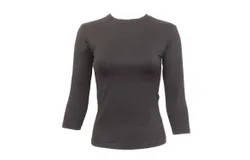 Linda Leal Three Quarter Sleeve Shell In Black