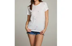 Chaser Americana Stars Crew Neck Tee In White