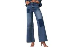 Insane Gene Relaxed Wide Leg Patchwork Jeans In Blue