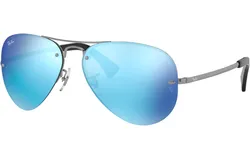 Anteojos Lentes de Sol Ray Ban Aviator RB3449 00455 59-14 &vert; Color Espejo Azul&sol;Metal Tipo Pistola &vert; Protección UV &vert; Unisex Hombre Mujer &vert; Ancho Lente 59 mm &vert; Altura Lente 44 mm &vert; Tamaño Puente 14 mm &vert; Tamaño Varilla 145 mm
