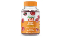 Lifeable® Iron for Kids 10 mg with Vitamin C Gummies - Healthy Iron Levels - 60 Gummies