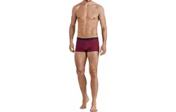 Hanro Striped Cotton Knit Boxer In Burgundy