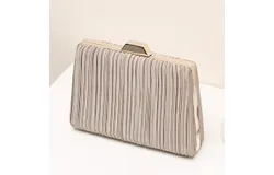 Clutch Bags for Women - Evening Bag Glitter Pleated Clutch Bag for Bridal Party Prom Wedding &lpar;Khaki&rpar;