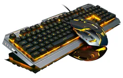 Gaming Keyboard and Mouse Combo with RGB Backlit&comma; All-Metal Panel&comma; Anti-Ghosting &comma; Wired for MAC Windows PC Gamers