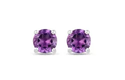 1&period;53 Carat Genuine Amethyst &period;925 Sterling Silver Earrings