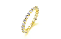 925 Sterling Silver Wedding Ring Cubic Zirconia Full Eternity Stackable Engagement Ring