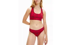 Calvin Klein Modern Cotton Graphic Bralette In Rustic Red