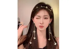 Wedding Butterfly Headband Head Chain Silver Tassel Hair Hoop Band Hair Vine Vintage Decorative Headwear Headpieces Hair Accessories for Women and Girls Headdress