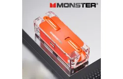 &lpar;Monster&rpar; XKT08 bluetooth headset true wireless intelligent noise reduction half in-ear high sound quality gaming sports running game headset cell phone android apple huawei universal &lbrack;upgraded bluetooth 5&period;3 &plus; HIFI sound quality&rsqb;-orange