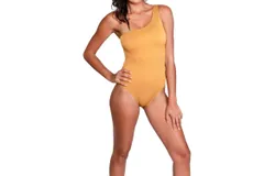 Sauipe One Shoulder Swimsuit In Gold