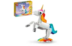 LEGO Creator 3 in 1 Magical Unicorn Toy&comma; Transforms from Unicorn to Seahorse to Peacock&comma; Rainbow Animal Figures&comma; Unicorn Gift for Grandchildren&comma; Girls and Boys&comma; Buildable Toys&comma; 31140